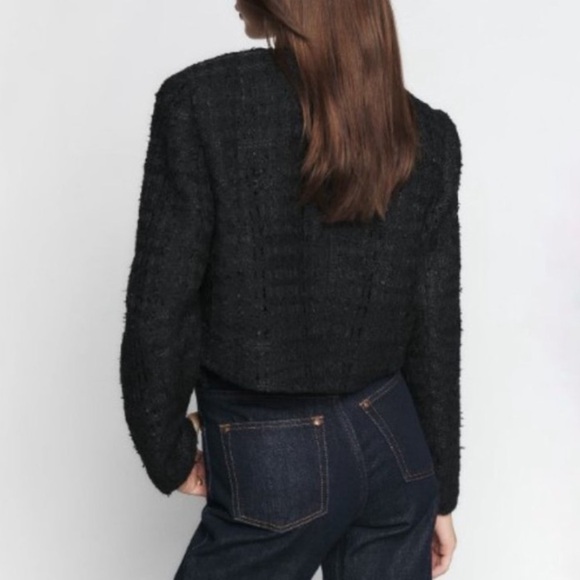 Reformation Trista Tweed Jacket in Black - Picture 5 of 12